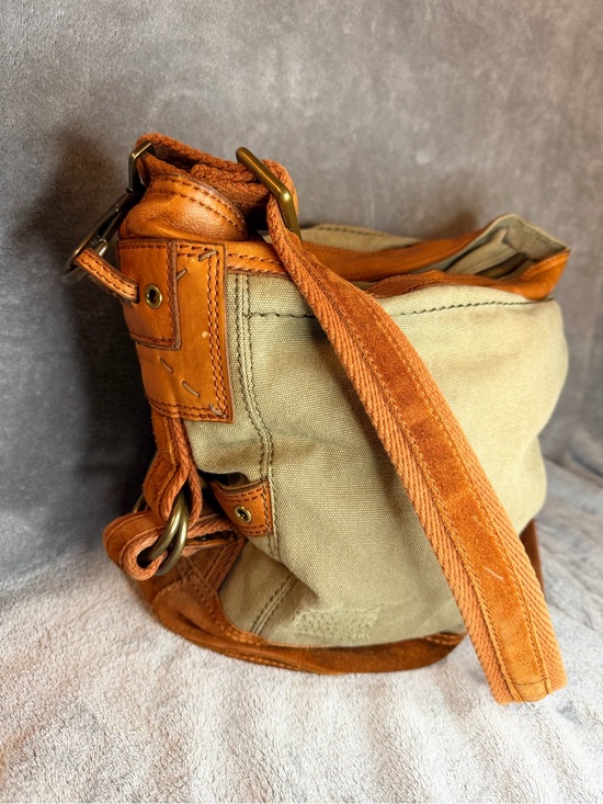 Lucky Brand Other - Lucky Brand Canvas Messenger Bag with Leather Trim